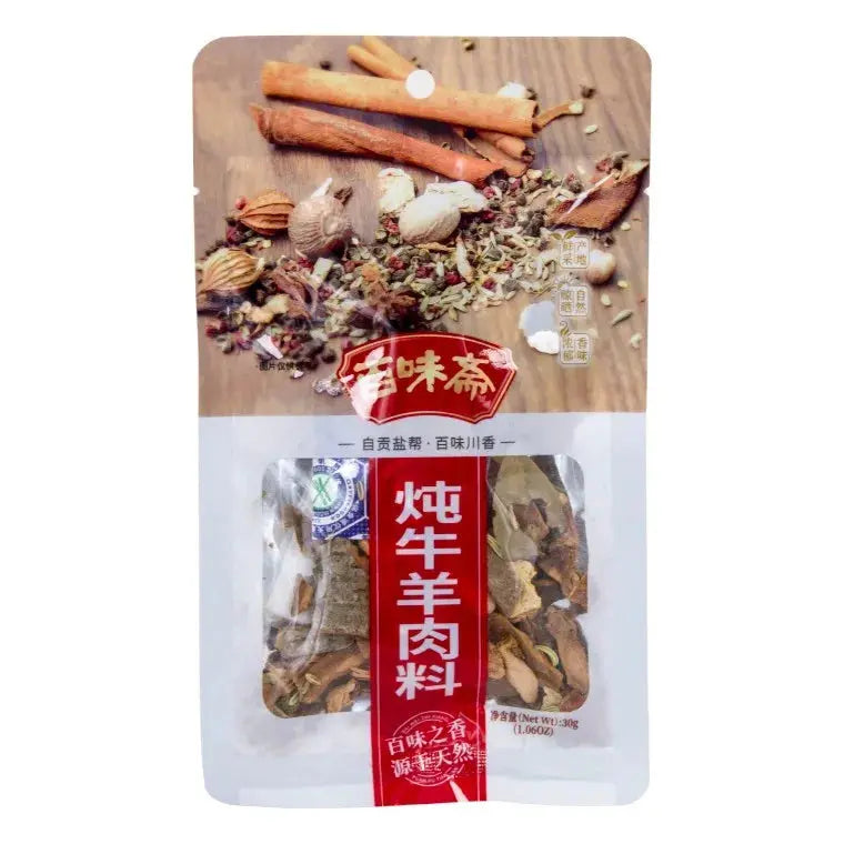 Baiweizhai Kryddmix för långkokt nötkött och lamm 30g