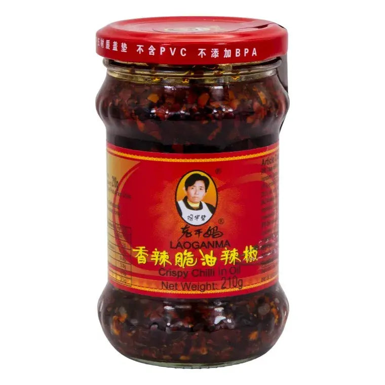 Lao Gan Ma Krispig Chili i Olja 210g