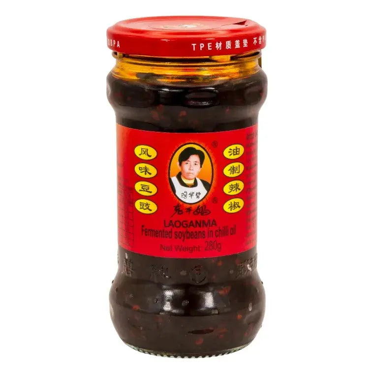 Lao Gan Ma Sojabönor i Chilolja 280g