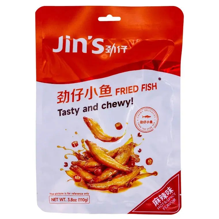 Jinzai Friterad ansjovis snacks het och kryddig 110g