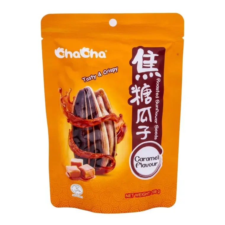 ChaCha Rostade solrosfrön med karamellsmak 108g