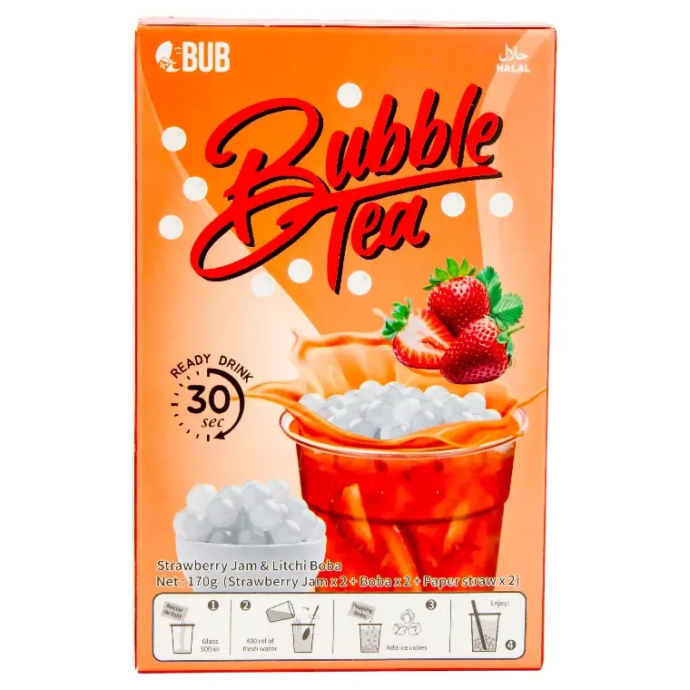 Bubble Tea Jordgubbssylt & Litchiboba Bub