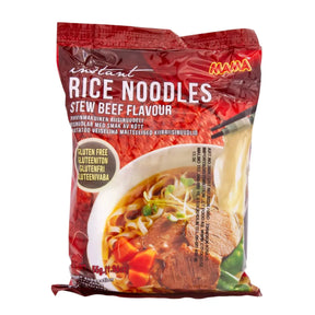 Glutenfria risnudlar med gryta på nötkött-smak