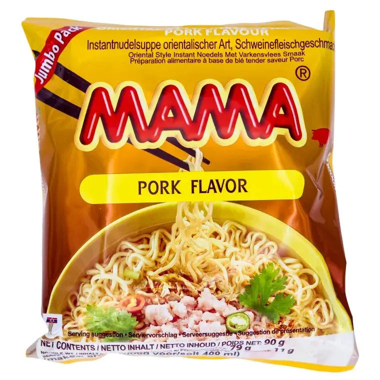 Snabbnudlar med fläsksmak