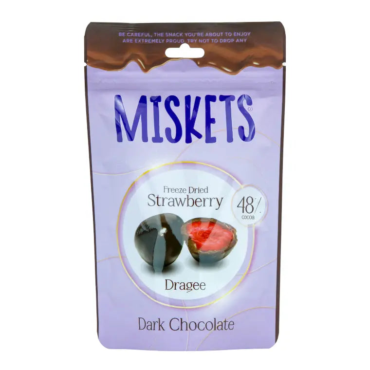 Miskets Frystorkade Jordgubbar Mörk Choklad