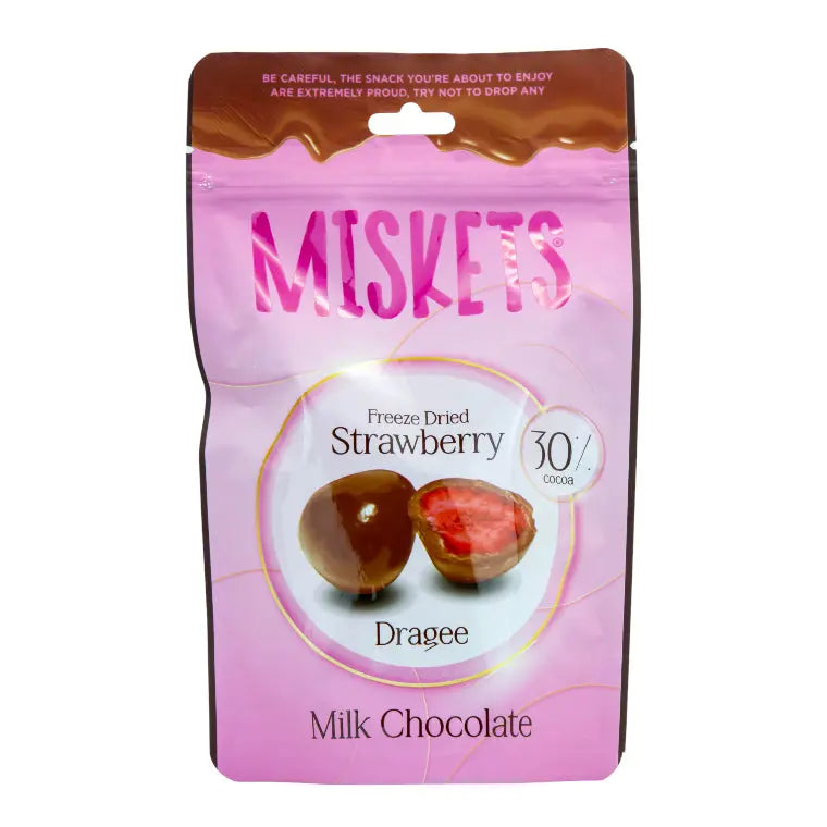 Miskets Frystorkade Jordgubbar Mjölkhoklad