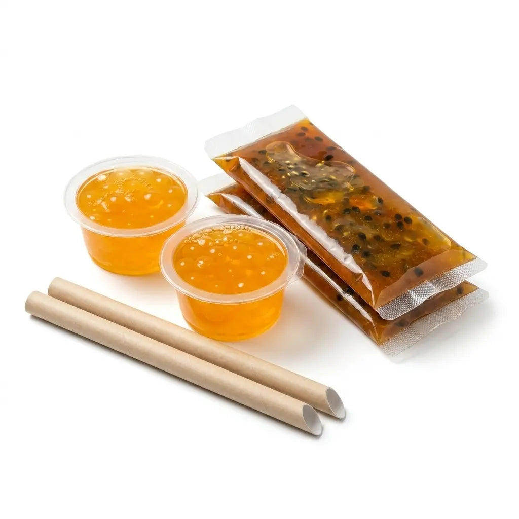 Bubble Tea Passionsfruktssylt & Mangoboba