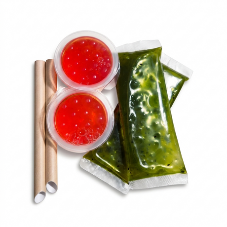 Bubble Tea Kiwisylt & Persikoboba