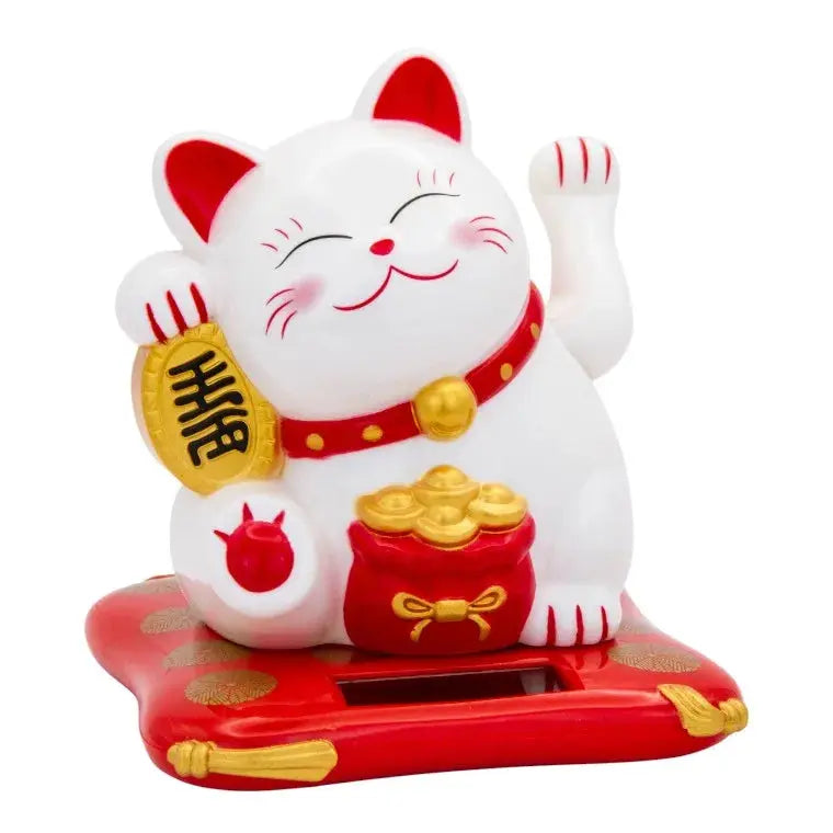 Vit lyckokatt 10,5 cm