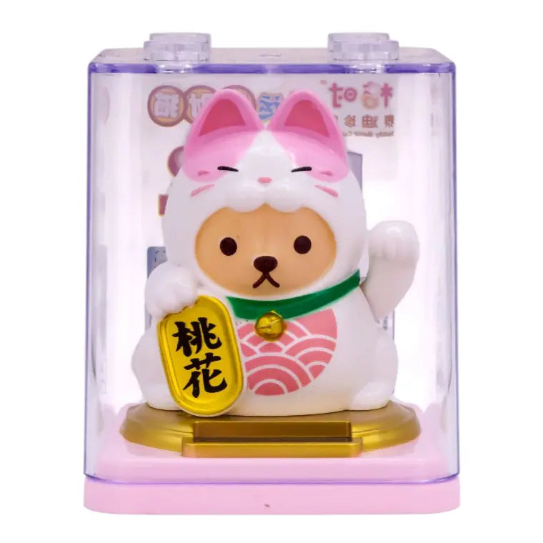 Lyckokattfigur i rosa design