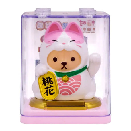 Lyckokattfigur i rosa design