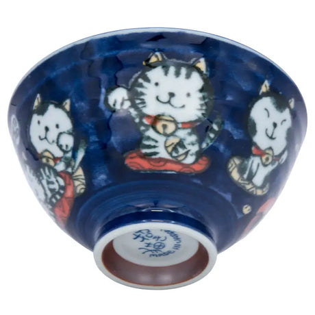 Ris-skål Kawaii Lyckokatt Tayo Blåvit Tokyo Design Studio