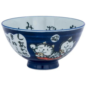 Ris-skål Kawaii Lyckokatt Tayo Blåvit